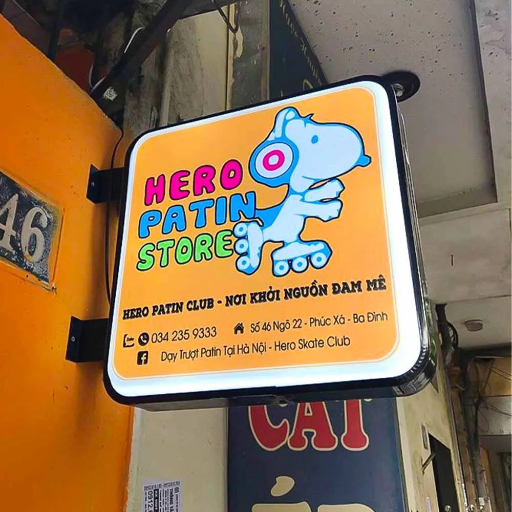 Biển vẫy vuông – bảng vẫy hình vuông – biển treo gắn tường