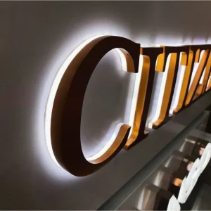 Chữ inox hắt sáng chân – chữ inox gắn LED chân – chữ inox 3D