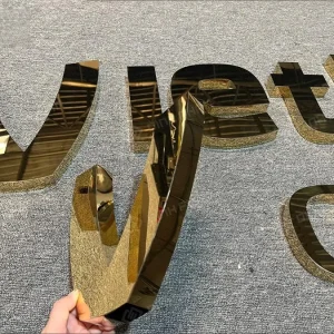 Chữ inox mạ vàng – chữ inox vàng gương – chữ inox quảng cáo