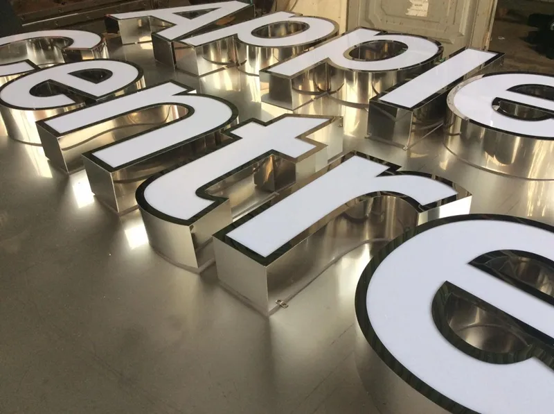 Chữ inox mặt mica – chữ mica inox – chữ nổi phát sáng - Ảnh 6