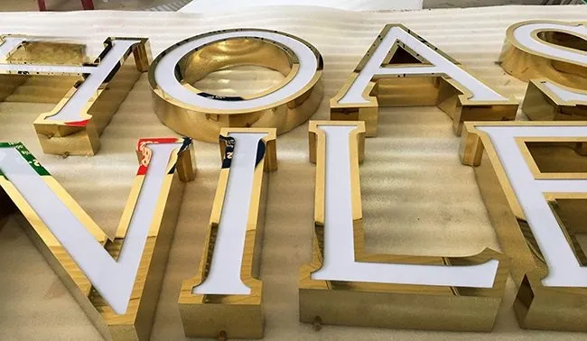 Chữ inox mặt mica – chữ mica inox – chữ nổi phát sáng - Ảnh 5