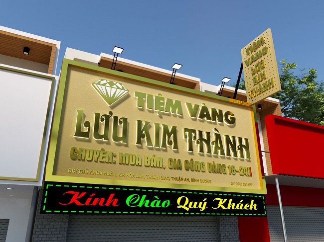Mẫu Bảng Hiệu Tiệm Vàng Bạc Đẹp, Phong Thủy - Ảnh 12