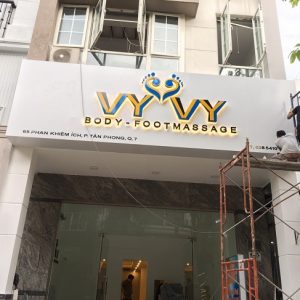 Bảng hiệu tấm Cemboard (giả bê tông) | 30+ Mẫu Đẹp