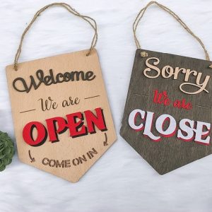 Mẫu Biển Open Close – Bảng Giờ Đóng Mở Cửa Đẹp