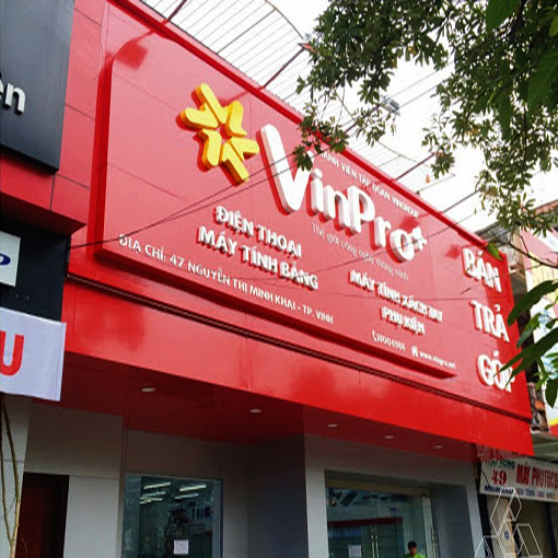 Bảng hiệu alu thi công tại Vinpro