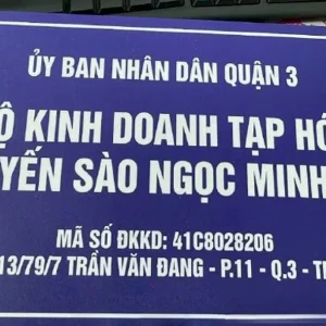 Biển hộ kinh doanh mica 21x30cm