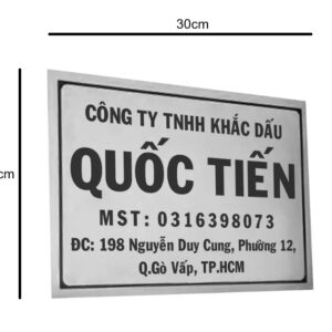 Kích thước bảng tên công ty 30 × 40 cm